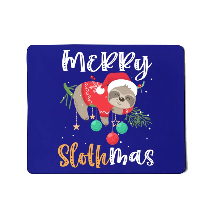 Merry Slothmas Cute Christmas Sloth Xmas Funny Gift Mousepad