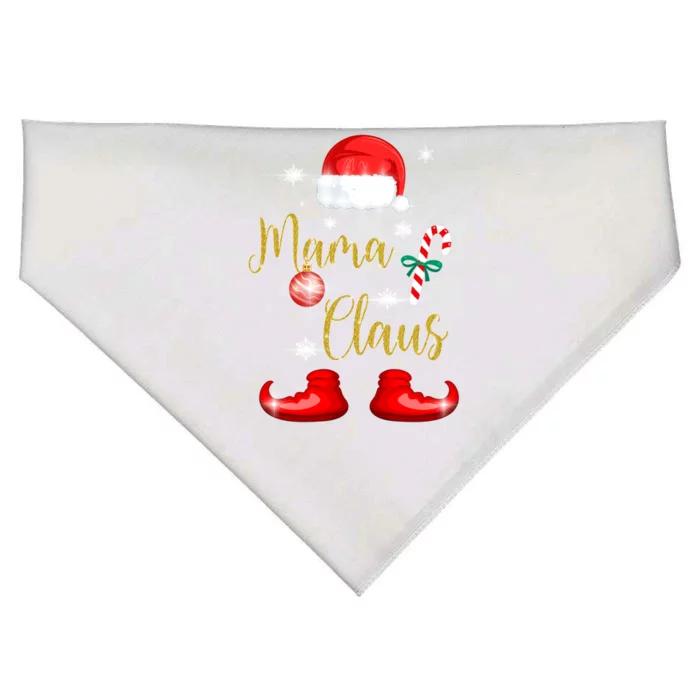 Mama Santa Claus Funny Matching Family Christmas Pjs For Mom Gift USA-Made Doggie Bandana