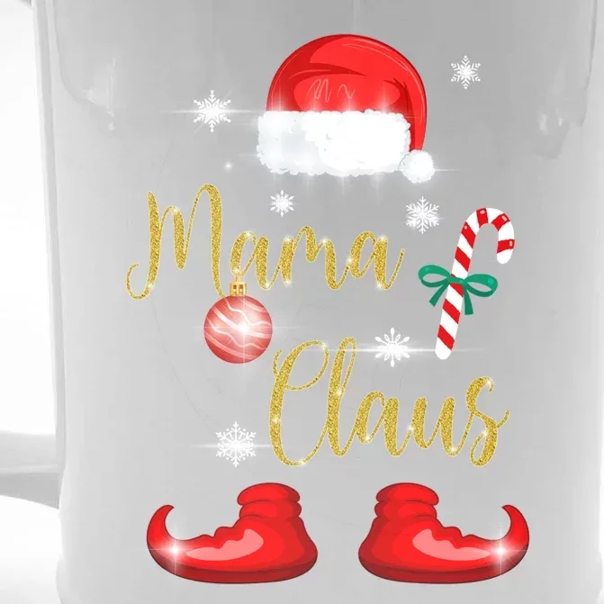 Mama Santa Claus Funny Matching Family Christmas Pjs For Mom Gift Front & Back Beer Stein