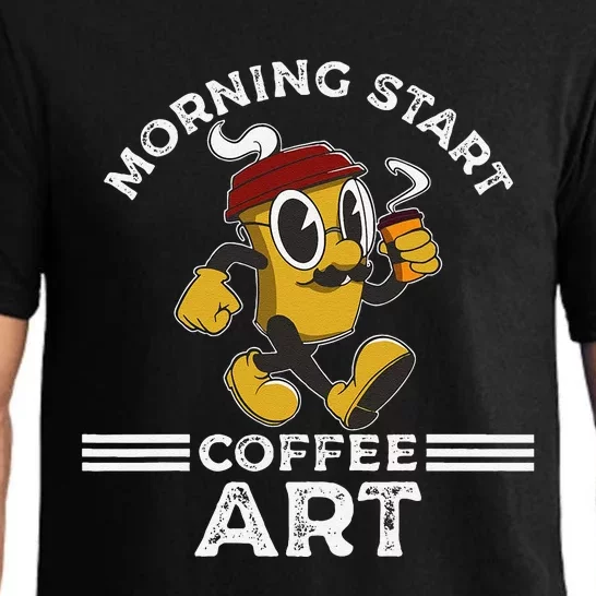 Morning Start Coffee Art Funny Caffeine Coffee Lover Pajama Set