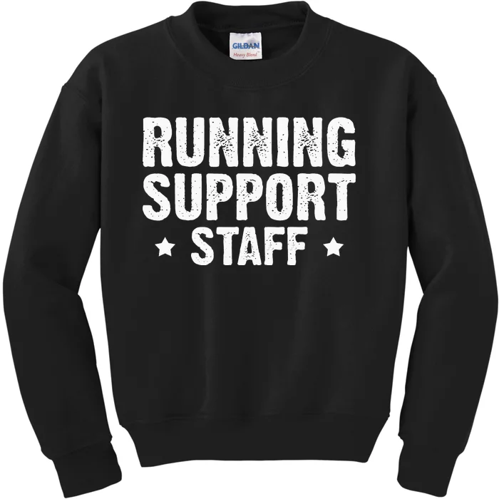 marathon support crew marathon runner staff running Kids Sweatshirt