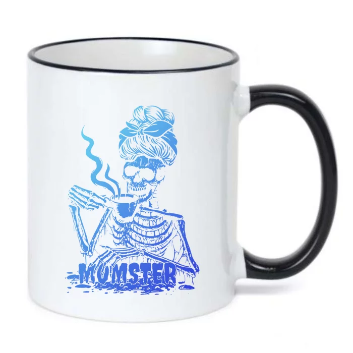 Momster Skeleton Coffee Funny Halloween Mom Mama Gift Black Color Changing Mug