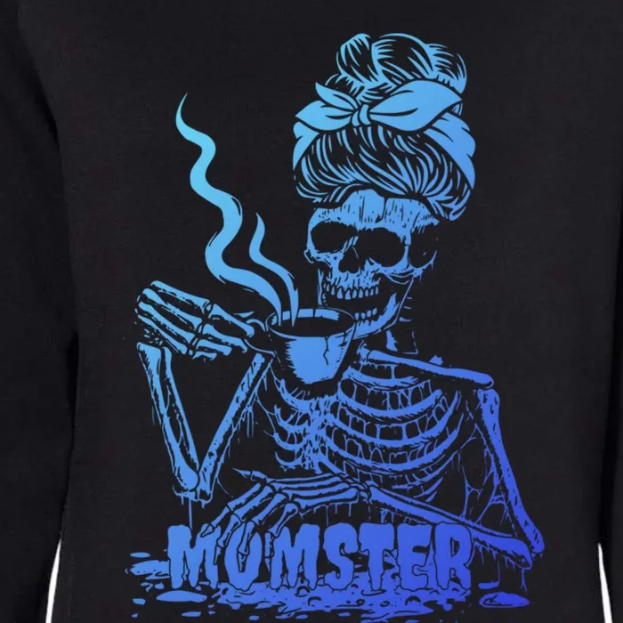 Momster Skeleton Coffee Funny Halloween Mom Mama Gift Womens California Wash Sweatshirt