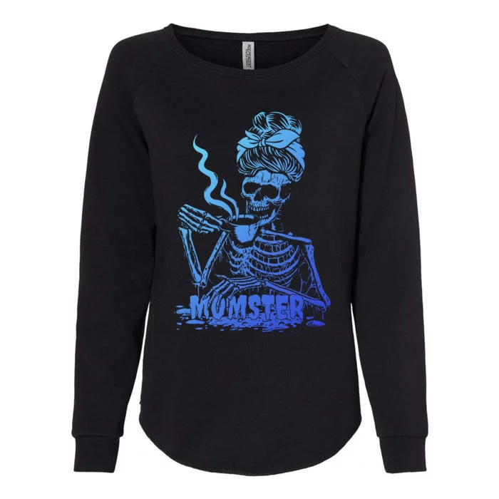 Momster Skeleton Coffee Funny Halloween Mom Mama Gift Womens California Wash Sweatshirt