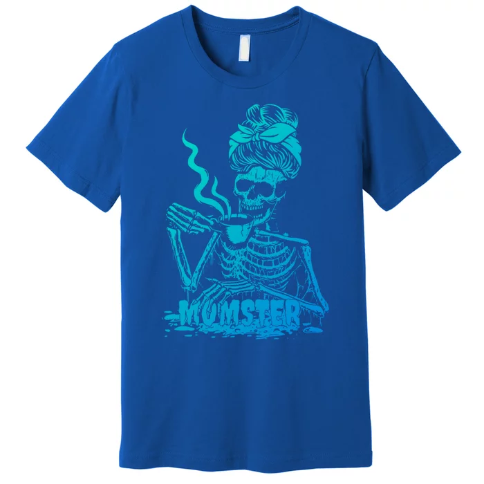 Momster Skeleton Coffee Funny Halloween Mom Mama Gift Premium T-Shirt