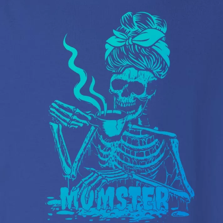 Momster Skeleton Coffee Funny Halloween Mom Mama Gift Toddler Long Sleeve Shirt