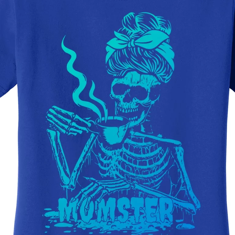 Momster Skeleton Coffee Funny Halloween Mom Mama Gift Women's T-Shirt