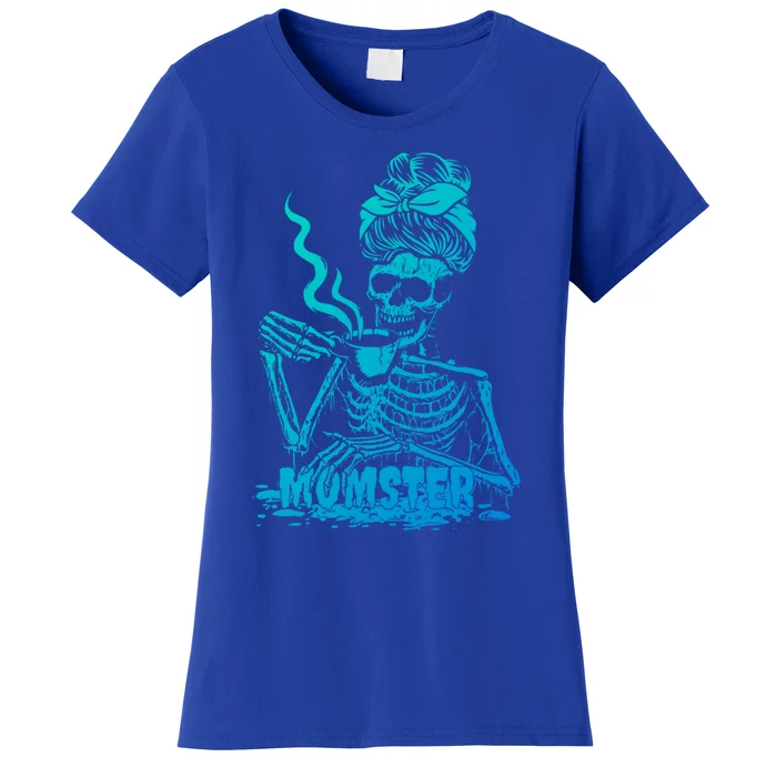 Momster Skeleton Coffee Funny Halloween Mom Mama Gift Women's T-Shirt