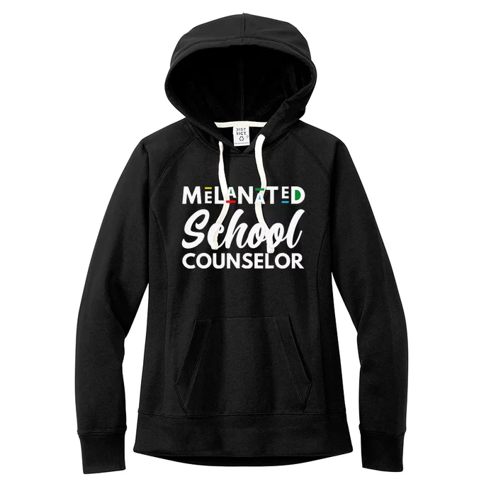 Melanated School Counselor Black History Month BLM Melanin Women's Fleece Hoodie