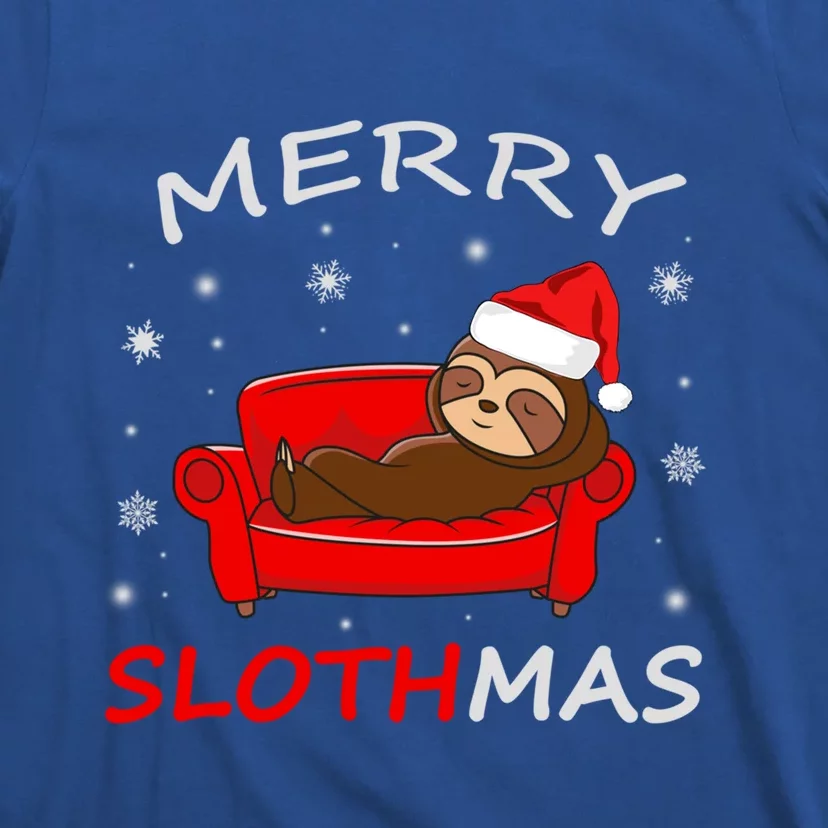 Merry Slothmas Christmas Pajama Funny Lazy Sloth Christmas Gift T-Shirt