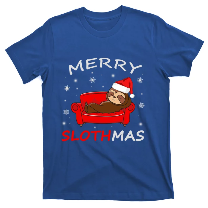 Merry Slothmas Christmas Pajama Funny Lazy Sloth Christmas Gift T-Shirt