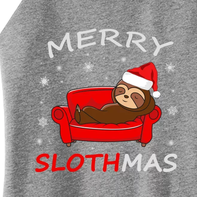 Merry Slothmas Christmas Pajama Funny Lazy Sloth Christmas Gift Women’s Perfect Tri Rocker Tank