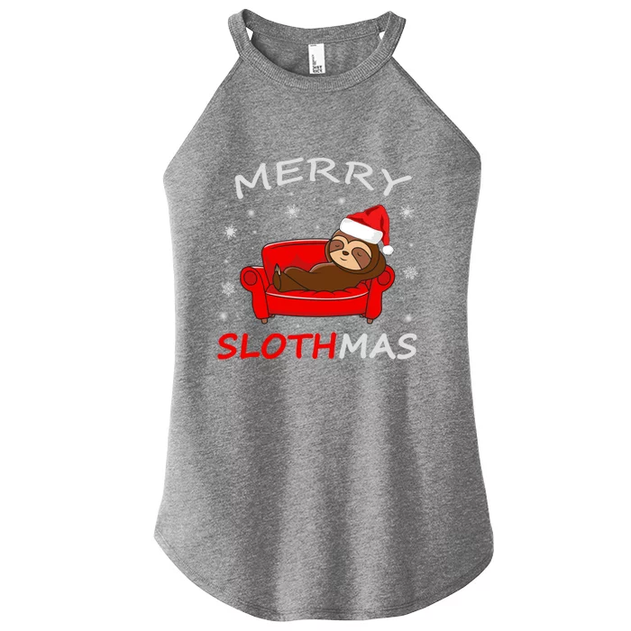 Merry Slothmas Christmas Pajama Funny Lazy Sloth Christmas Gift Women’s Perfect Tri Rocker Tank