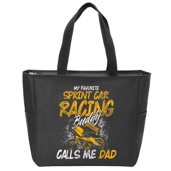 Mens Sprint Car Racing Buddy Dad Race Track Racer Zip Tote Bag