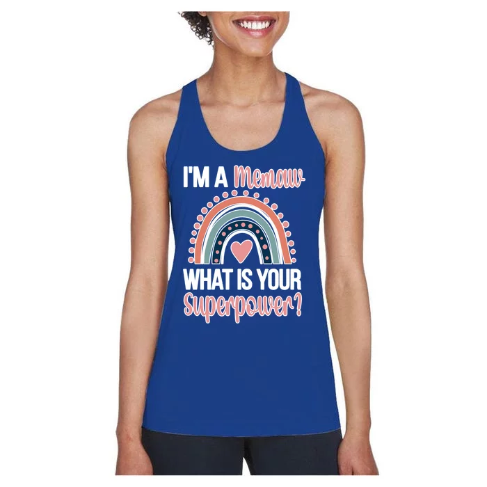 Memaw Superpower Cute Memaw Grandmother Appreciation Gift Women's Racerback Tank