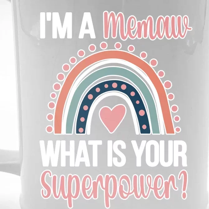 Memaw Superpower Cute Memaw Grandmother Appreciation Gift Front & Back Beer Stein