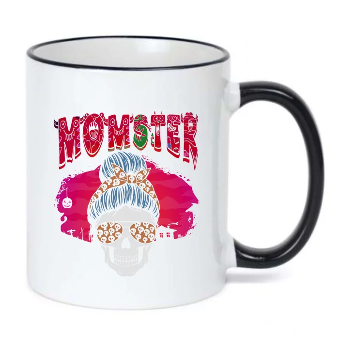 Momster Skeleton Coffee Funny Halloween Mom Gift Black Color Changing Mug