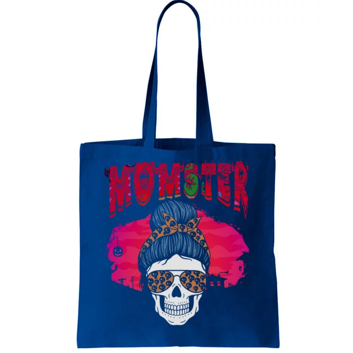 Momster Skeleton Coffee Funny Halloween Mom Gift Tote Bag