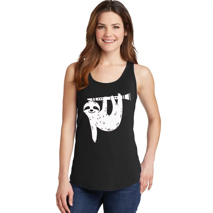 Musician Sloth Clarinetist Gift Clarinet Ladies Essential Tank