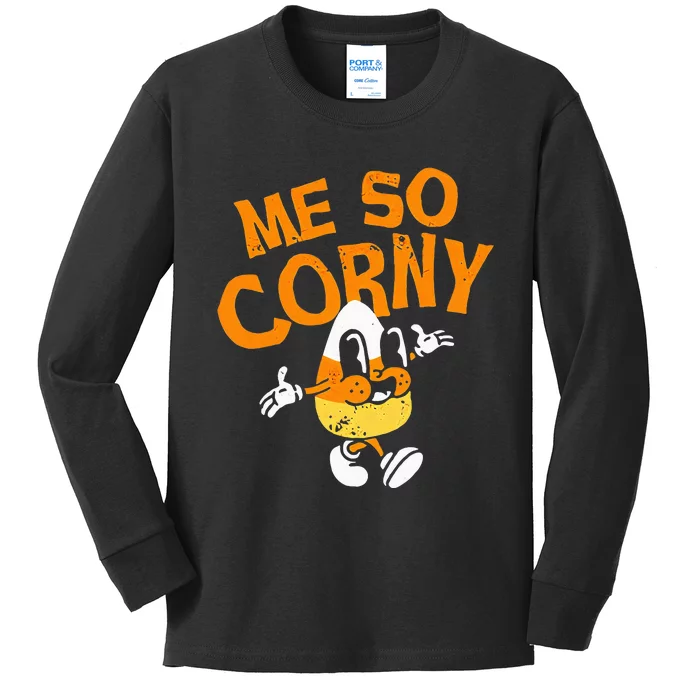 Me So Corny Candy Corn Funny Halloween Kids Long Sleeve Shirt