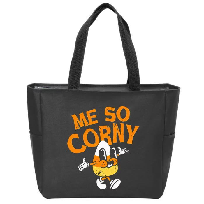 Me So Corny Candy Corn Funny Halloween Zip Tote Bag