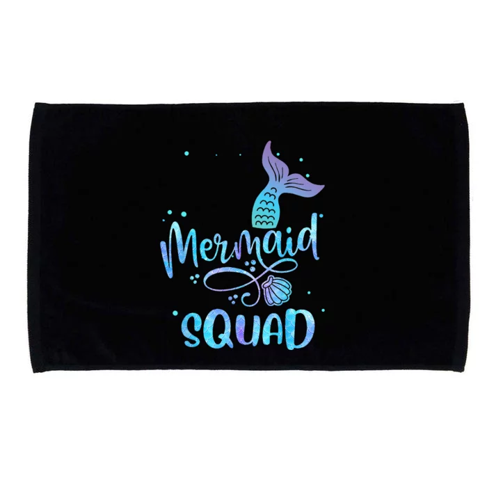 Mermaid Squad Cute Girls Birthday Squad Mermaid Tail Party Microfiber Hand Towel