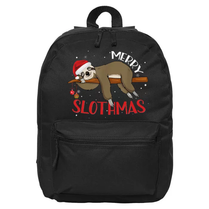 Merry Slothmas Christmas Pajama for Sloth Lovers 16 in Basic Backpack