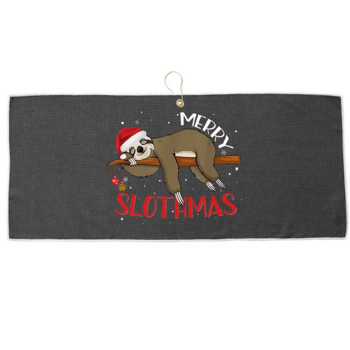 Merry Slothmas Christmas Pajama for Sloth Lovers Large Microfiber Waffle Golf Towel