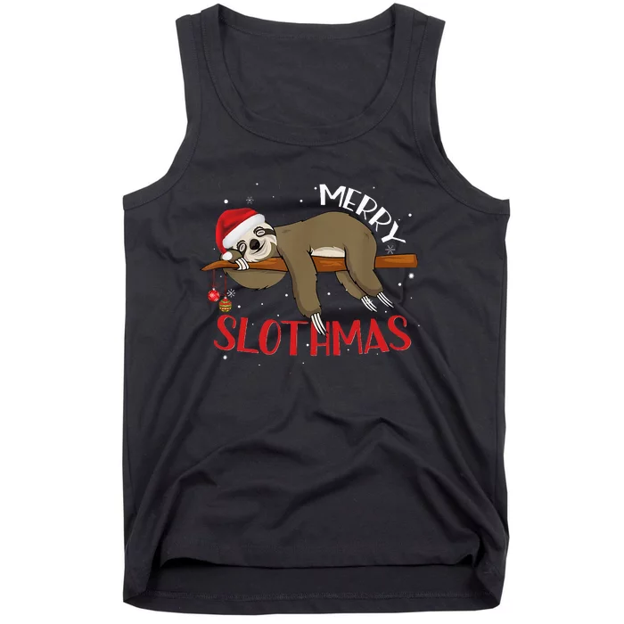 Merry Slothmas Christmas Pajama for Sloth Lovers Tank Top