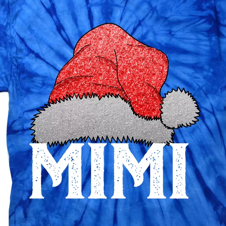 Mimi Santa Claus Hat Christmas Matching Family Group Pajama Gift Tie-Dye T-Shirt