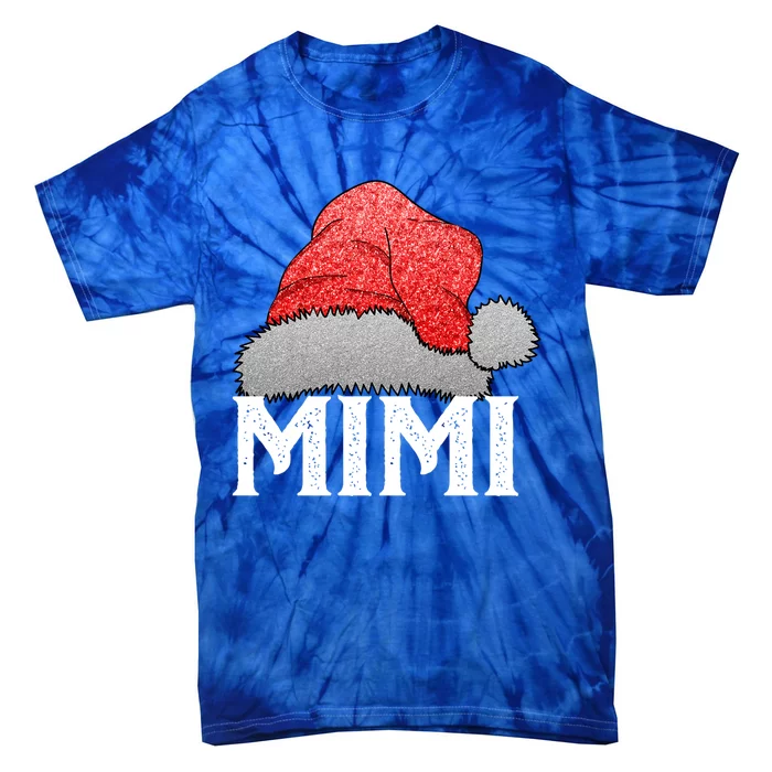 Mimi Santa Claus Hat Christmas Matching Family Group Pajama Gift Tie-Dye T-Shirt