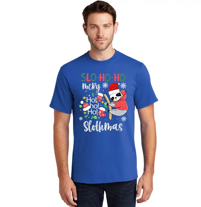 Merry Slothmas Cute Sloth Christmas Gift Tall T-Shirt