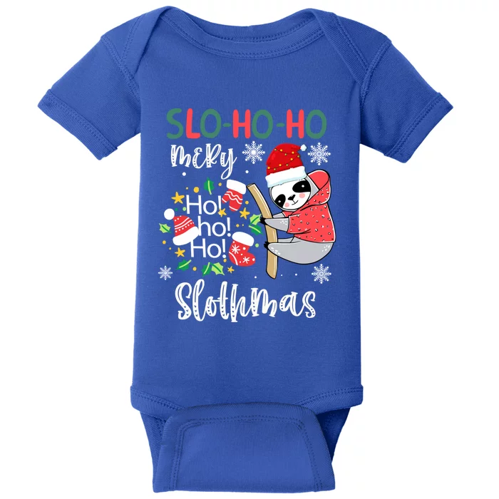 Merry Slothmas Cute Sloth Christmas Gift Baby Bodysuit