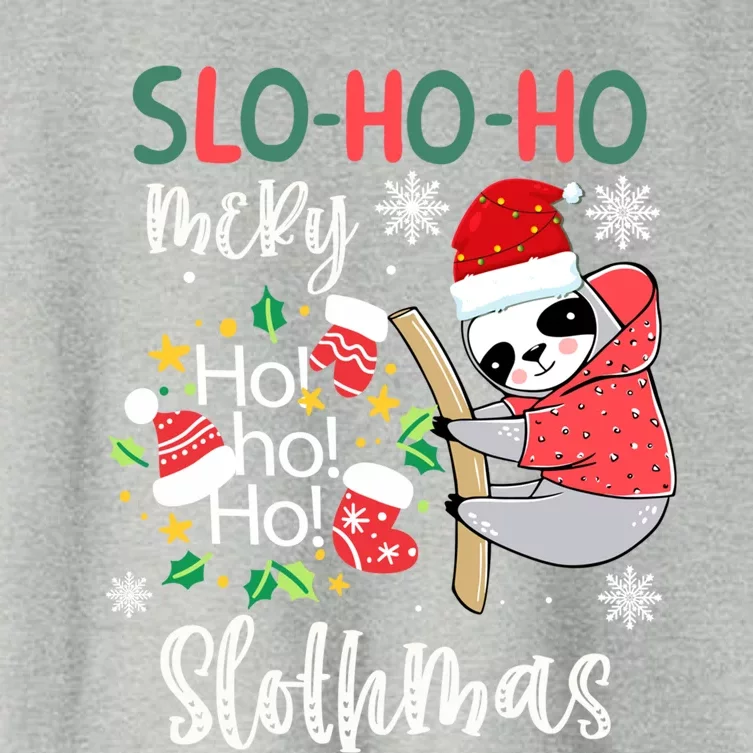 Merry Slothmas Cute Sloth Christmas Gift Women's Crop Top Tee