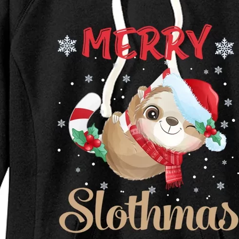 Merry Slothmas Christmas Pajama For Sloth Lovers Gift Women's Fleece Hoodie