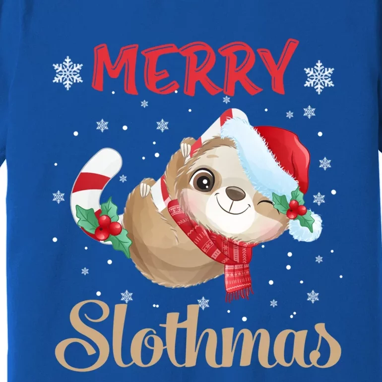 Merry Slothmas Christmas Pajama For Sloth Lovers Gift Premium T-Shirt