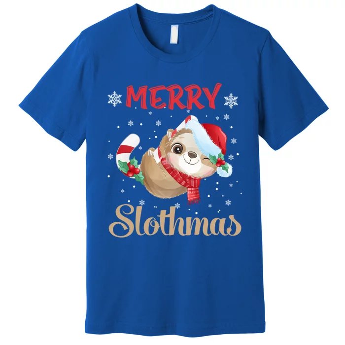 Merry Slothmas Christmas Pajama For Sloth Lovers Gift Premium T-Shirt