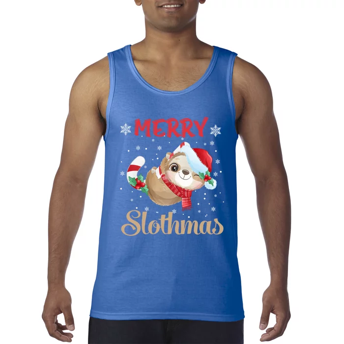 Merry Slothmas Christmas Pajama For Sloth Lovers Gift Tank Top