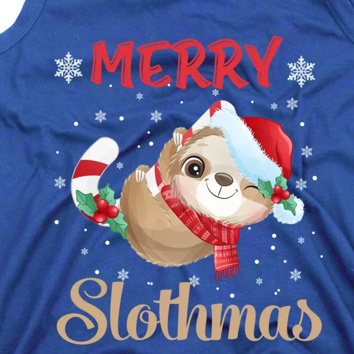 Merry Slothmas Christmas Pajama For Sloth Lovers Gift Tank Top