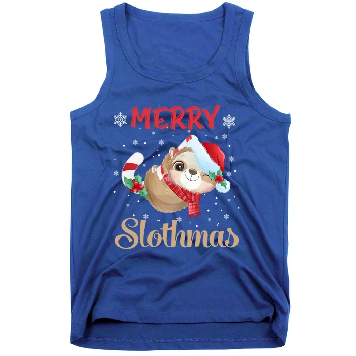 Merry Slothmas Christmas Pajama For Sloth Lovers Gift Tank Top