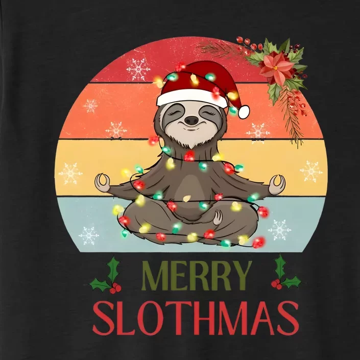 Merry Slothmas Christmas Sloth Yoga Holiday Season Funny Vintage ChromaSoft Performance T-Shirt