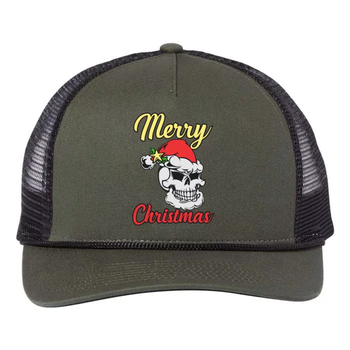 Merry Skull Chirstmas Retro Rope Trucker Hat Cap