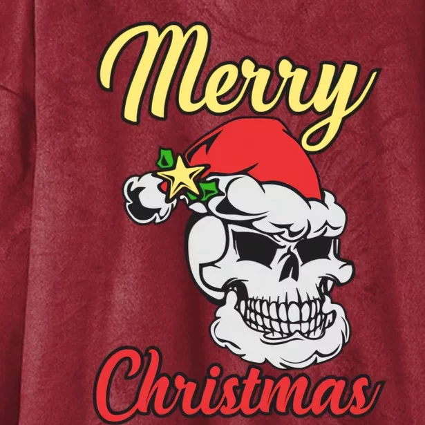 Merry Skull Chirstmas Hooded Wearable Blanket