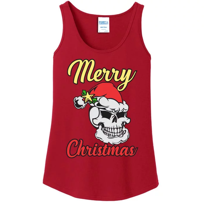 Merry Skull Chirstmas Ladies Essential Tank