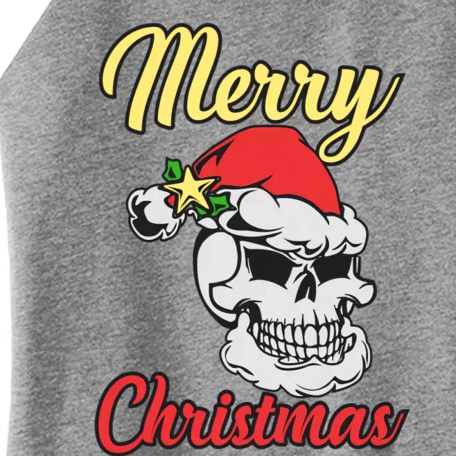 Merry Skull Chirstmas Women’s Perfect Tri Rocker Tank