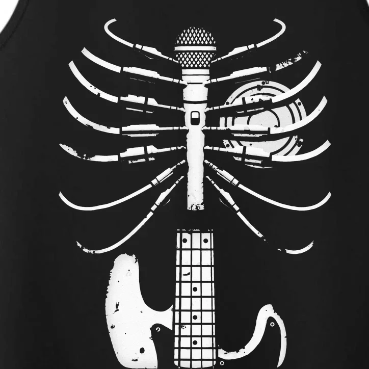 Music Skeleton Cool Guitar Microphone Speaker Heart Musician Performance Tank