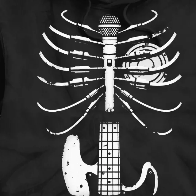 Music Skeleton Cool Guitar Microphone Speaker Heart Musician Tie Dye Hoodie