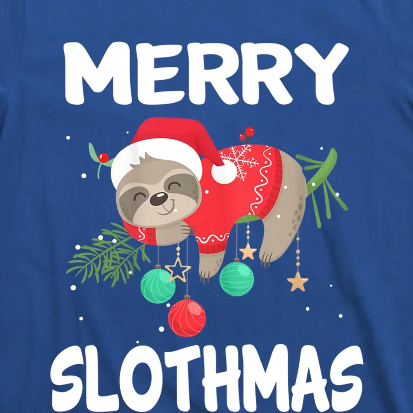 Merry Slothmas Cute Sloth Wear Santa Hat Cute Christmas Great Gift T-Shirt