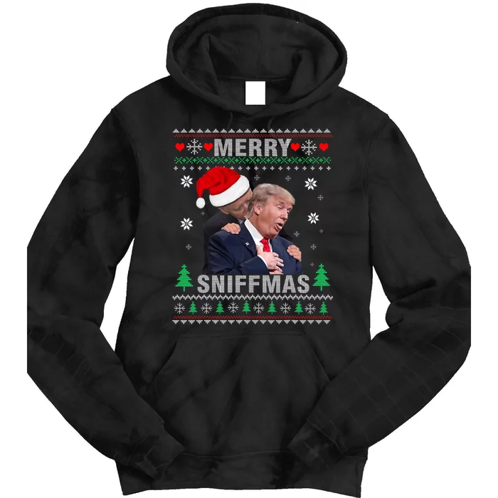 Merry Sniffmas Christmas Anti Biden Ugly Christmas Sweater Tie Dye Hoodie