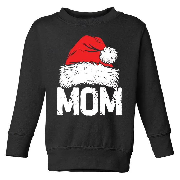 Mom Santa Christmas Family Matching Pajamas Mama Xmas Mother Toddler Sweatshirt